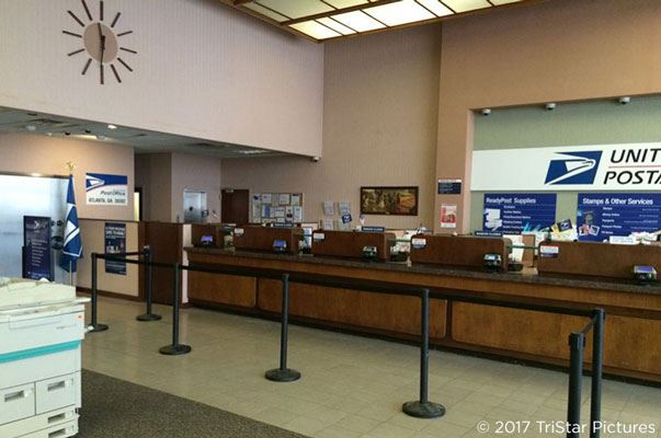 Interior of a post office