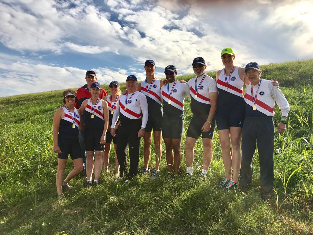 Rowing group posing for a photo