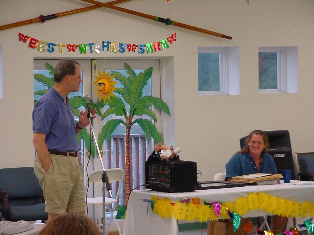 Nevin and speaker at an event