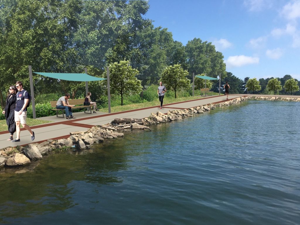 Riverwalk sidewalk path