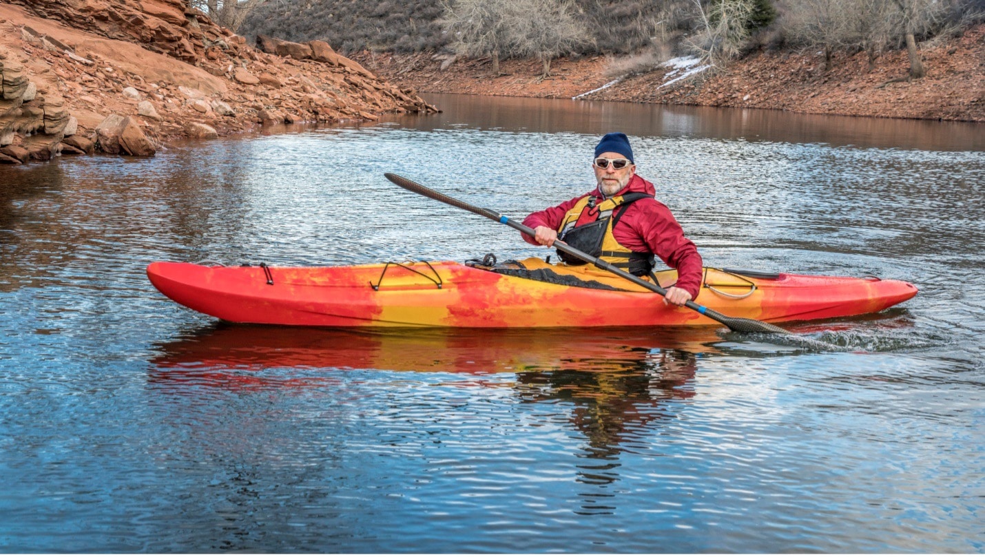 Man in a kayak on the water