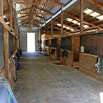 Post Oak Equestrian Center inside the horse stalls