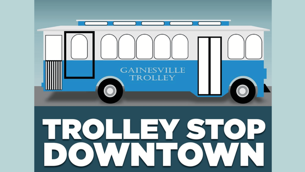 Downtown Trolley Service Sign